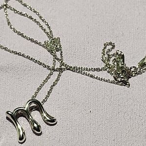 Tiffany & Co. X Elsa Peretti 'M' Pendant Sterling Silver